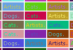 Software generated grid of html and text