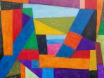 Large watercolor pencil on canvas painting