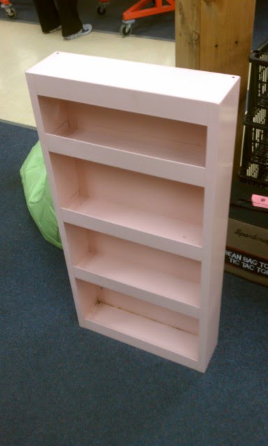 nice old pink metal cabinet .. from thrift store to bathroom