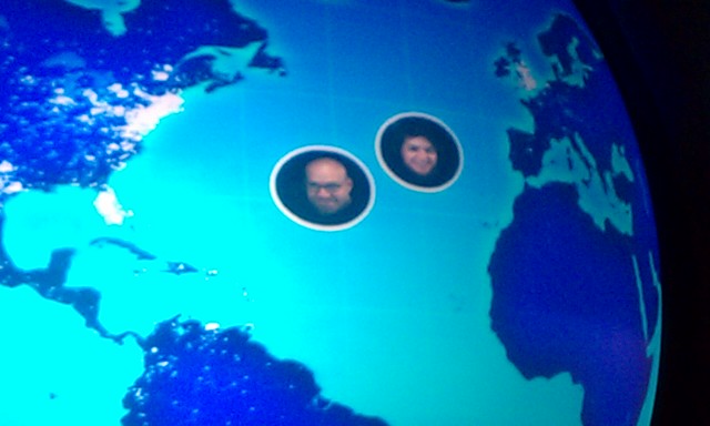 steve and darci on spaceship earth