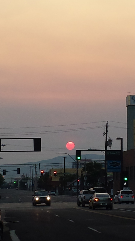 sunrise in reno / yosemite fire haze