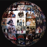 3D sphere of family portraits curated via google searches.